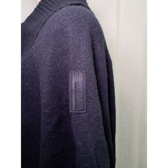 Bomboogie One Size Button Fasten Poncho Cardigan Sweater Part Angora Navy Blue - Picture 7 of 12